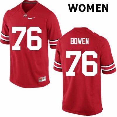 NCAA Ohio State Buckeyes Women's #76 Branden Bowen Red Nike Football College Jersey QHM2745BW